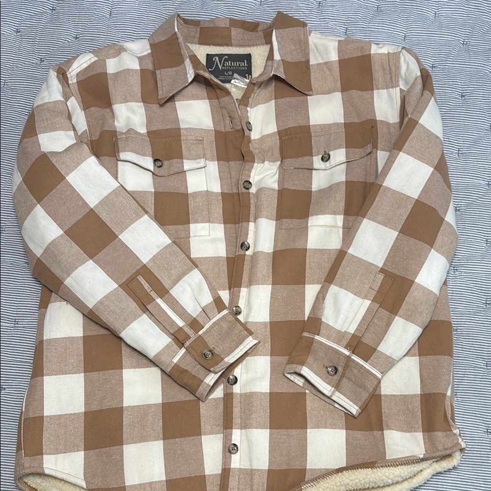 Natural Reflections Brown Plaid Shirt Jacket